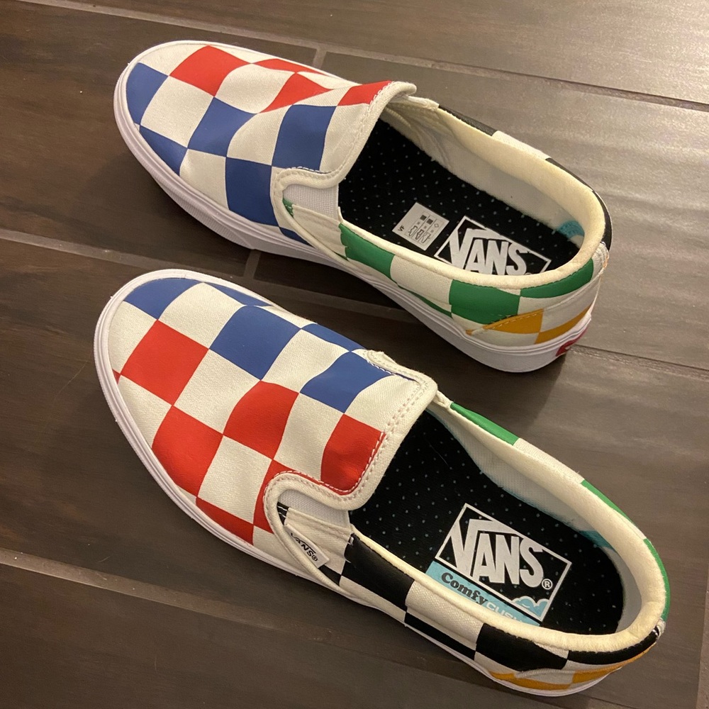 Vans ComfyCush Limited Edition Big Check Colorful Womens Sz 7